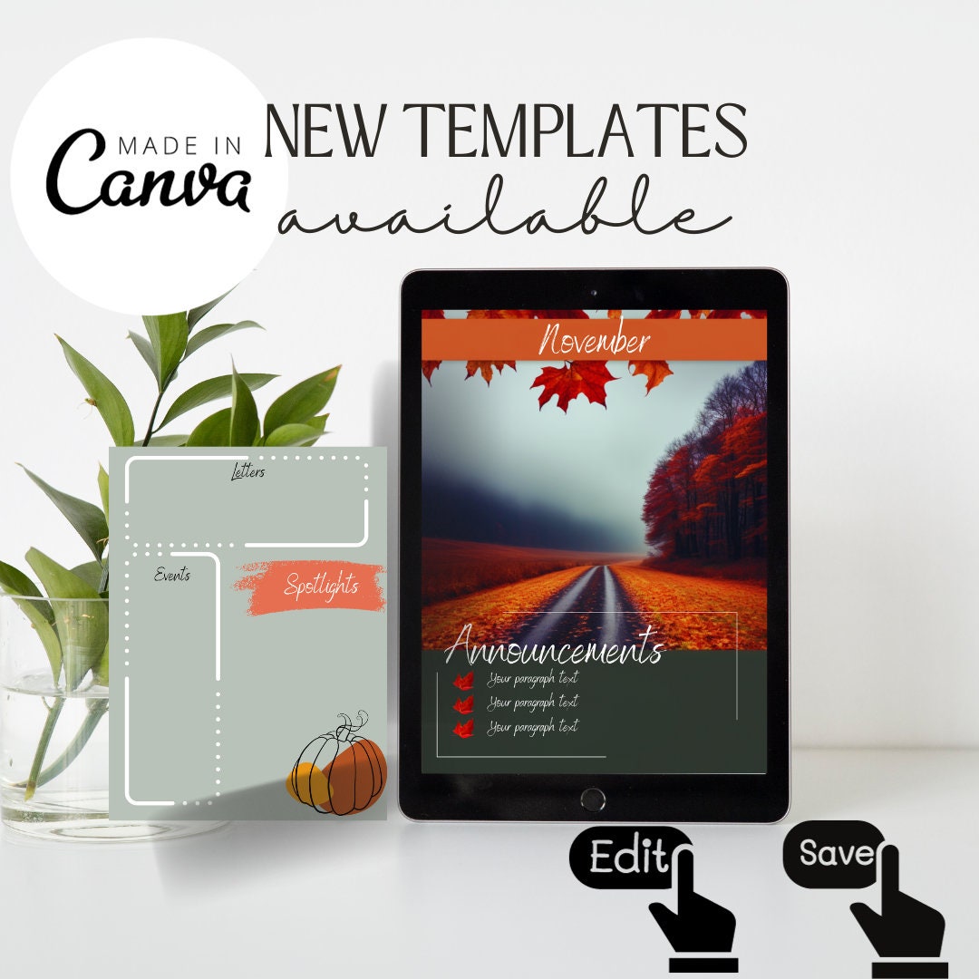 November Newsletter Flyer, Printable Community, Fall Newsletter ...