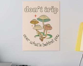 Mushroom Wallart, Mushroom Poster Canvas, Cozy Mushroom Print, Pop Culture Wall Art, Indie Room Decor,