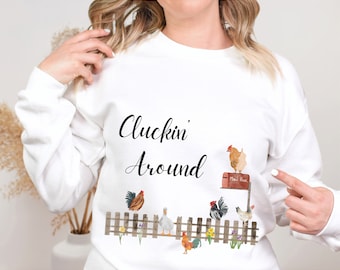 Chicken Sweatshirt, Funny Chicken Shirt Sweater, Best Chicken Gifts, Chicken Lover Gift, Floral Chicken Sweatshirt, Chicken Aunt Shirt