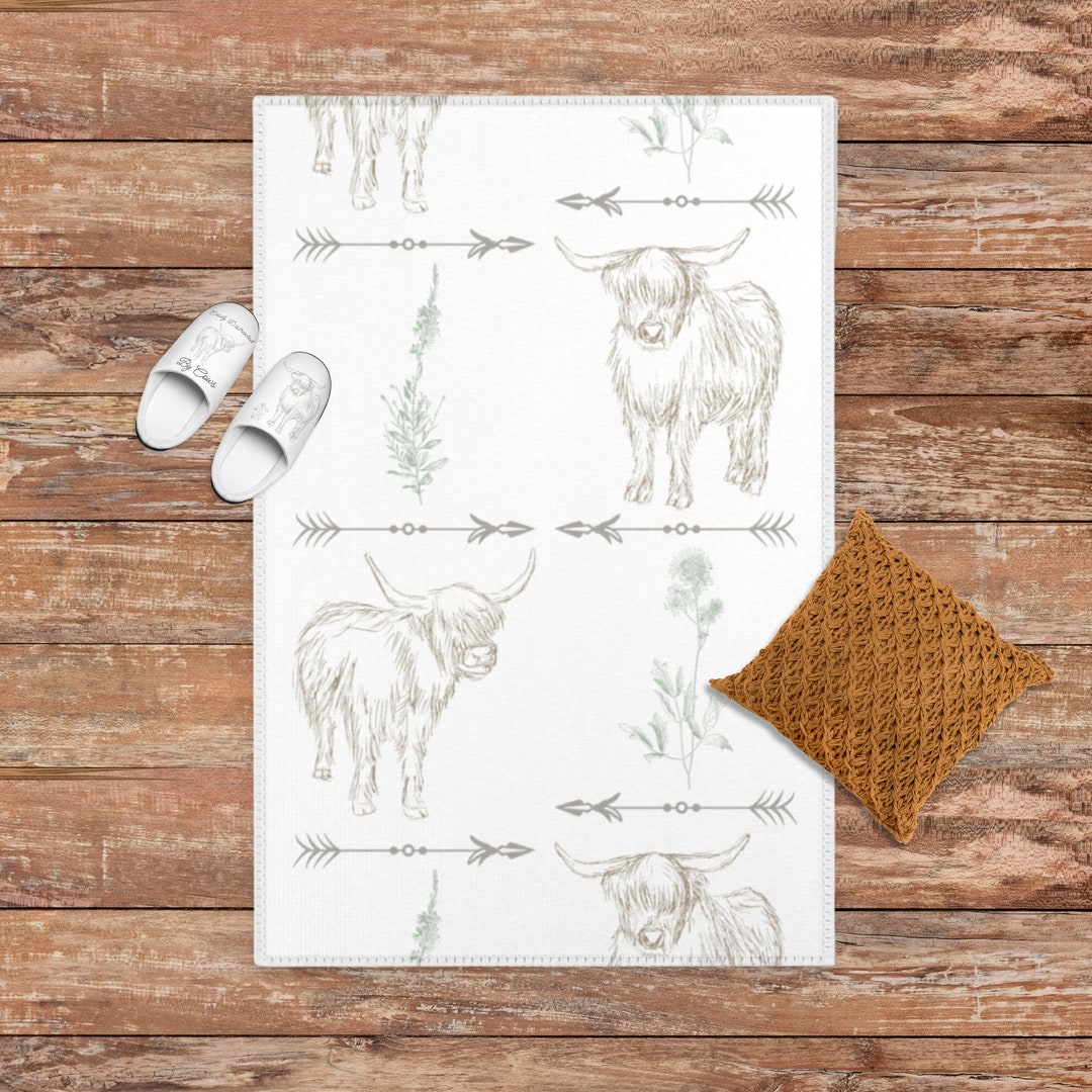 Highland Cow Rug, Highland Cow Decor, Cow Rug, Highland Cow Nursery ...