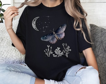 Moth Shirt, Luna Moth, Butterfly Shirt, Goblincore Shirt, Moth T Shirt, Moth Moon Shirt, Dark Academia Shirt, Cottagecore Shirt