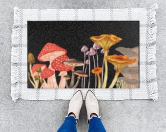 Mushroom Rug, Mushroom Decor, Nature Rug, Forest Rug, Unique Rug, Psychedelic Rug, Retro Rug, Aesthetic Rug, Colorful Rug, Cool Rugs
