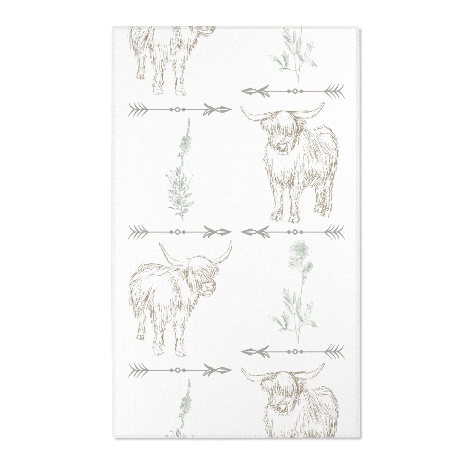 Highland Cow Rug, Cow Nursery Rug - Etsy