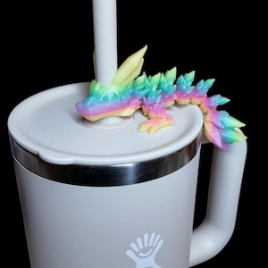 Crystal Dragon | Straw Topper Stanley Tumbler Staw Topper 3d Print