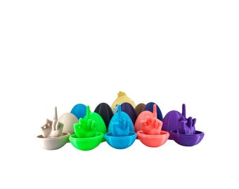 Påskäggsöverraskningslångfingerägg – Roliga 3D-utskrivna presentkulor med unika designer