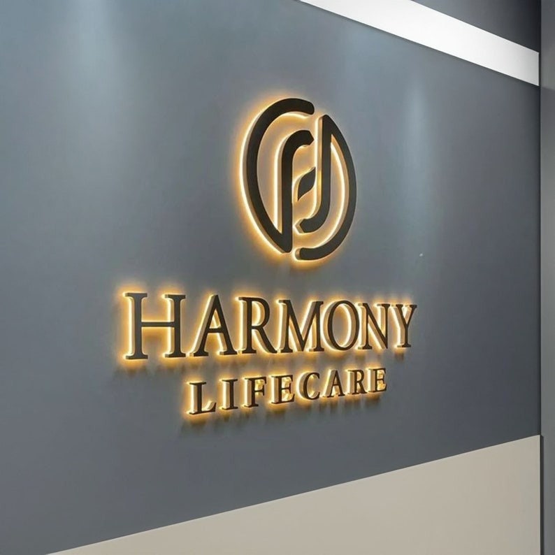 Backlit Sign Custom Logo Sign Business Sign Custom Business Sign Metal ...