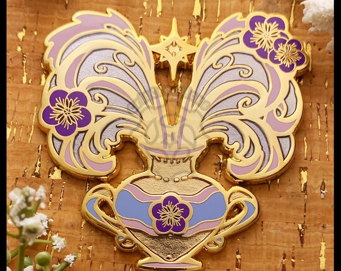 Celestial Coronation Series: Aquarius, Zodiac 2.5in Hard Enamel Pin