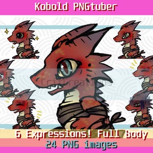 Kobold PNGtuber Avatar | Veadotube mini | voice-activated animated | 6 expressions