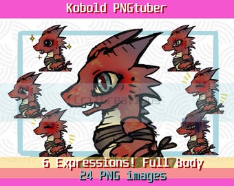 Kobold PNGtuber Avatar | Veadotube mini | voice-activated animated | 6 expressions