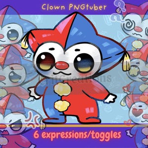 Little Clown PNGtuber Avatar | Veadotube mini | DnD | Roleplay | Streaming| voice-activated animated | 6 expressions