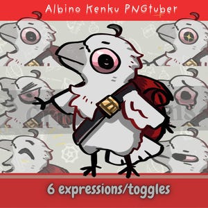 Albino Kenku PNGtuber Avatar | Veadotube mini | DnD | Roleplay | Streaming| voice-activated animated | 6 expressions