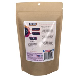 Peut inclure: Un sachet de th&eacute; en papier brun avec une &eacute;tiquette blanche. L'&eacute;tiquette indique les ingr&eacute;dients comme le yerba mat&eacute; et la menthe poivr&eacute;e, ainsi que les instructions d'infusion et une date limite de consommation. Le sachet est scell&eacute;.