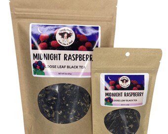 Té de frambuesa de medianoche de Witchy Pooh - Té negro de hojas sueltas, con cafeína