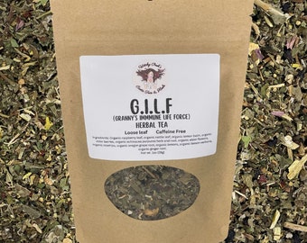 G.I.L.F. Granny's Immune Life Force Tea, Loose Leaf Functional Herbal Elderberry Fruit Tea, Caffeine Free, For Immune Support