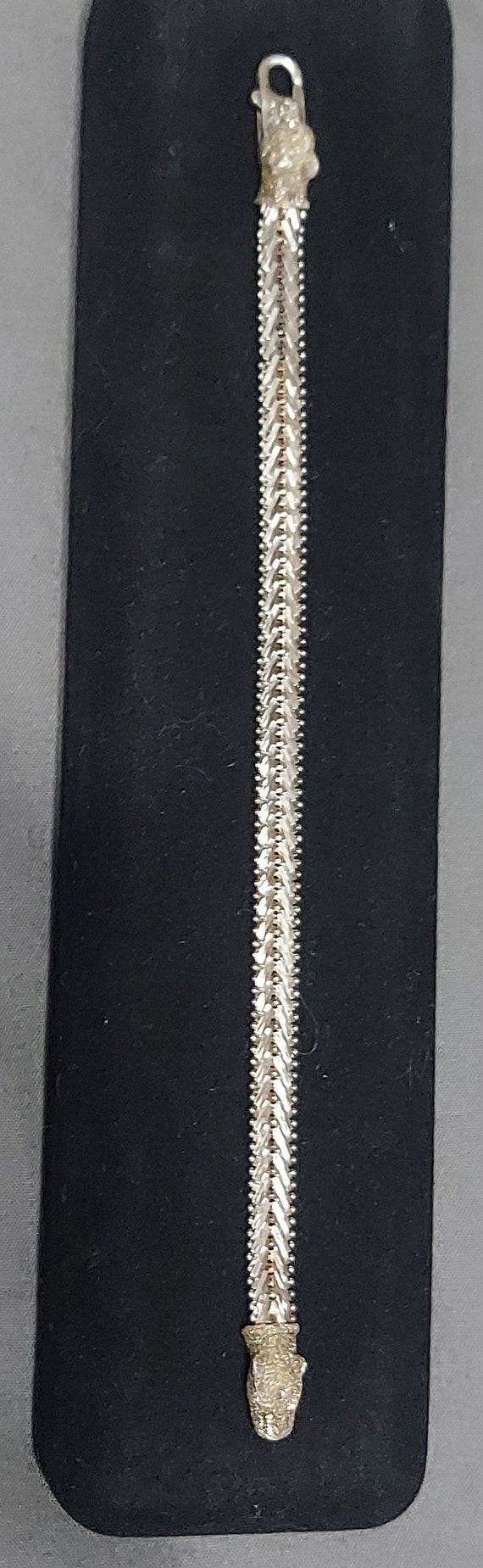 Ladies Vintage Sterling Silver Snake Bracelet - E… - image 4