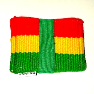 Ghana Flag Wallet 100% Handwoven - WeaveSleeve Minimalist Card Holder