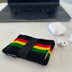 Rasta inspirierte Brieftasche 100% handgewebt - WeaveSleeve Minimalistischer Kartenhalter