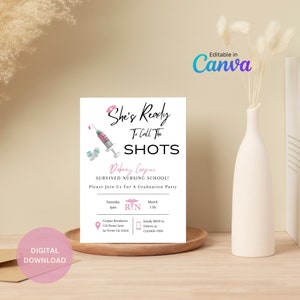 Banner „She‘s Ready To Call The Shots“ – Glitzer-Banner Für Nurse-Abschluss, Party-Deko (Rot/Schwarz)
