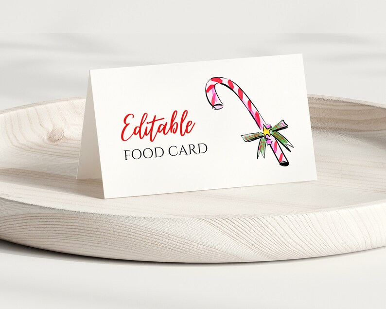 Editable Christmas Food Card Set, Printable Food Label Templates ...