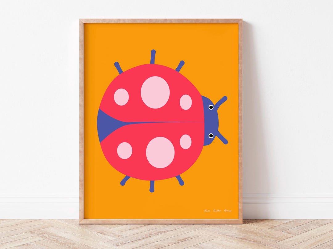Garden Critters – Orange Ladybug Printable Nursery Art | Kids Wall ...