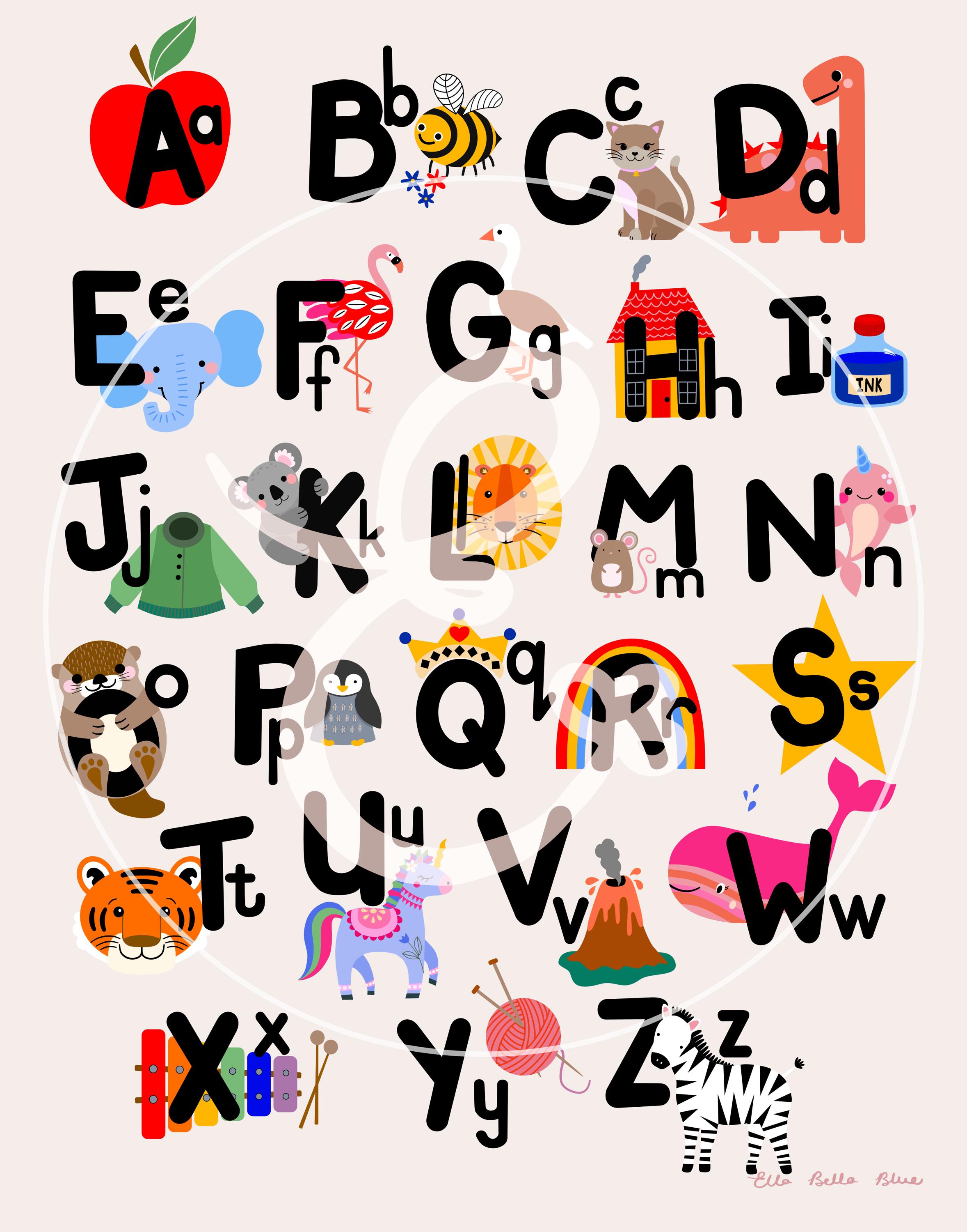 Poster Educativi Per Bambini Con Cornice In Legno – Set Alfabeto E Numeri 1-20 – 30,5 X 40,6 Cm – Decorazione Cameretta, Asilo, Aula - 3