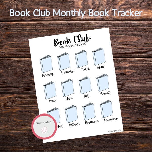 Book Club Monthly Book Tracker