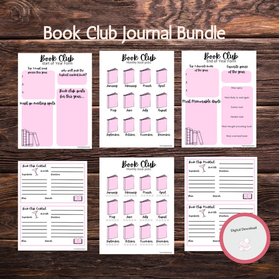 Book Club Journal Bundle 6 pages