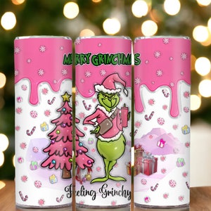 3D Becher Wrap Grinch, 20 Unzen Becher Design, Weihnachten Sublimation Design, Weihnachten Becher Wrap, Skinny Becher Png, Fröhliche Grinchmas
