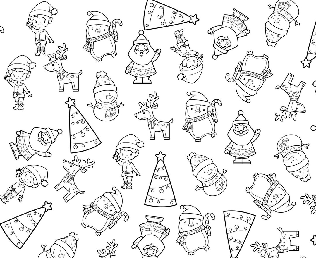 Christmas Coloring Pages for Kids Christmas Coloring Pages Etsy
