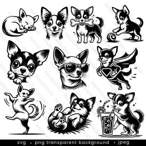 Chihuahua SVG Bundle - 10 designs. Chihuahua Mom svg, Chihuahua png, Cute Dog Clipart, Digital Download for Cricut, Pet Lover Gift