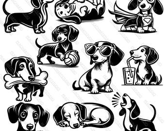 Dachshund SVG Clipart Bundle – Dog Lover Designs (10 Files)