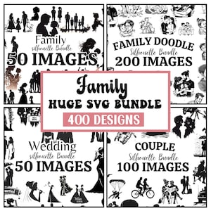 Paquete SVG familiar Mega / 400 imágenes / Paquete SVG familiar Stick Archivos de corte de familia Stick Enorme Pac Svg personas familia clip art, pegatina familiar