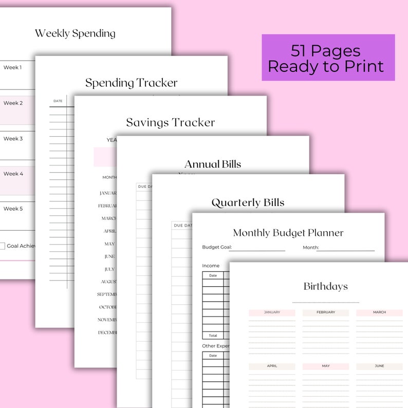 Printable Budget planner.
