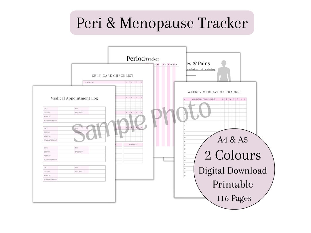 Perimenopause Menopause Symptom Tracker Journal Chart Etsy