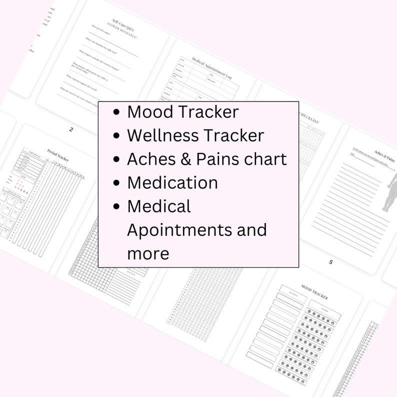 Track your menopausal symptoms with this easy to use guide, print at home PDF file. Perimenopause symptoms trackers, womans health and wellness, mood tracker, aches and pains, self care, self love, checklist, notebook
#menopause #perimenopause