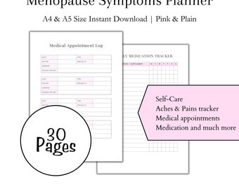 Menopause Symptoms Planner: Health & Wellness Tracker (Digital Download)