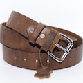 Amish Made Full Grain Buffalo Leather Belt: 1.5" Wide, USA