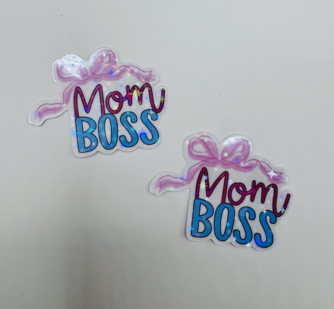 Mom Boss Sticker – Girly Vinyl Laptop Decal - Etsy