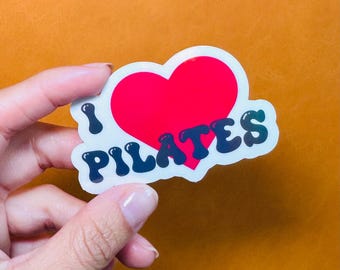 I Love Pilates Vinyl Sticker, Waterproof Decal