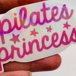 Pilates princess waterproof premium vinyl sticker, water bottle sticker, Pilates instructor, reformer, barre gift, Pilates girl gift.
