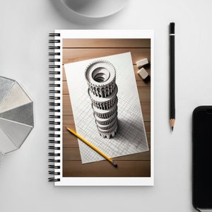 Optical Illusion Spiral Notebook, 140 dotted pages, soft-touch coating, Roberto Masconi’s Creativity Unleashed series