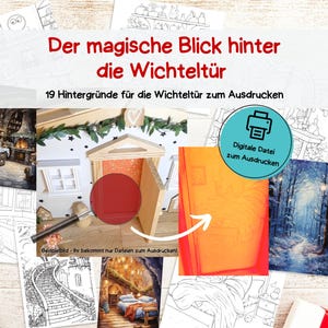 Der magische Blick hinter die Wichteltür - 19 Hintergründe für die Wichteltür zum Ausdrucken