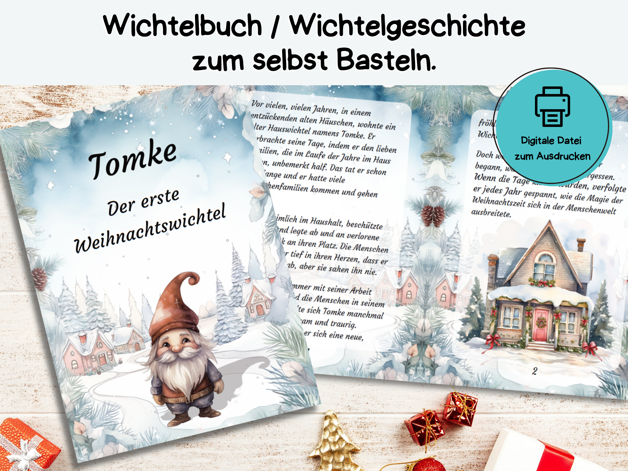 Wichtelbuch - Tomke - Der erste Weihnachtswichtel - zum Ausdrucken