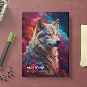 Personalized Celestial Wolf Journal: A5 Lined Notebook