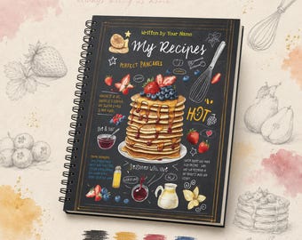 Personalized Recipe Journal, Spiral-Bound Family Cookbook, Custom Recipe Book, Large or Small Cooking Gift