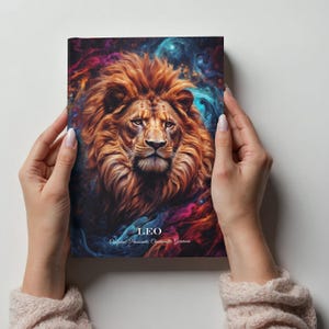 Quaderno con copertina rigida opaca - Leone, segno zodiacale, diario astrologico, formato A5