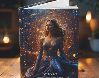 Hardcover Journal Matte- Virgo Zodiac Sign Astrology Horoscope Diary Notebook A5