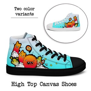 Unisex High Top Canvas Shoes - Vibrant Illustrated Shoes with Unique Graphic Print Design for Fashion, Comfort, and Streetwear Style
