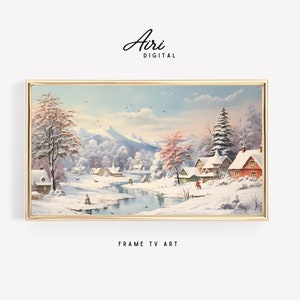 Samsung Frame Tv Art Vintage Winter Field Art | Frame Tv Art Winter | Holiday Frame Tv Art | Frame Tv Art Christmas | The Frame Tv ART