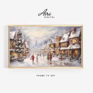 Samsung Frame Tv Christmas Village Art | Frame Tv Art Winter | Holiday Frame Tv Art | Frame Tv Art Christmas | The Frame Tv Art